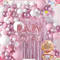 Accessoires de décoration pour fête d'anniversaire garçon fille bébé rose blanc bleu ballons en latex de couleur kit de guirlande arche