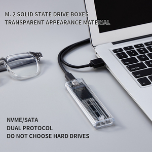 Boîtier transparent Pilcnla pour disque dur SSD NVMe M.2 double protocole <span class=keywords><strong>MVME</strong></span> et NGFF vers USB 3.1, prend en charge jusqu'à 6 To - Product Image 4
