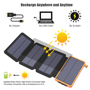 Power Bank Solare Impermeabile Portatile da Fabbrica, <span class=keywords><strong>Ricarica</strong></span> Rapida di Emergenza, Doppia Porta, Pieghevole, 16000mAh per Telefoni Cellulari - Product Image 2