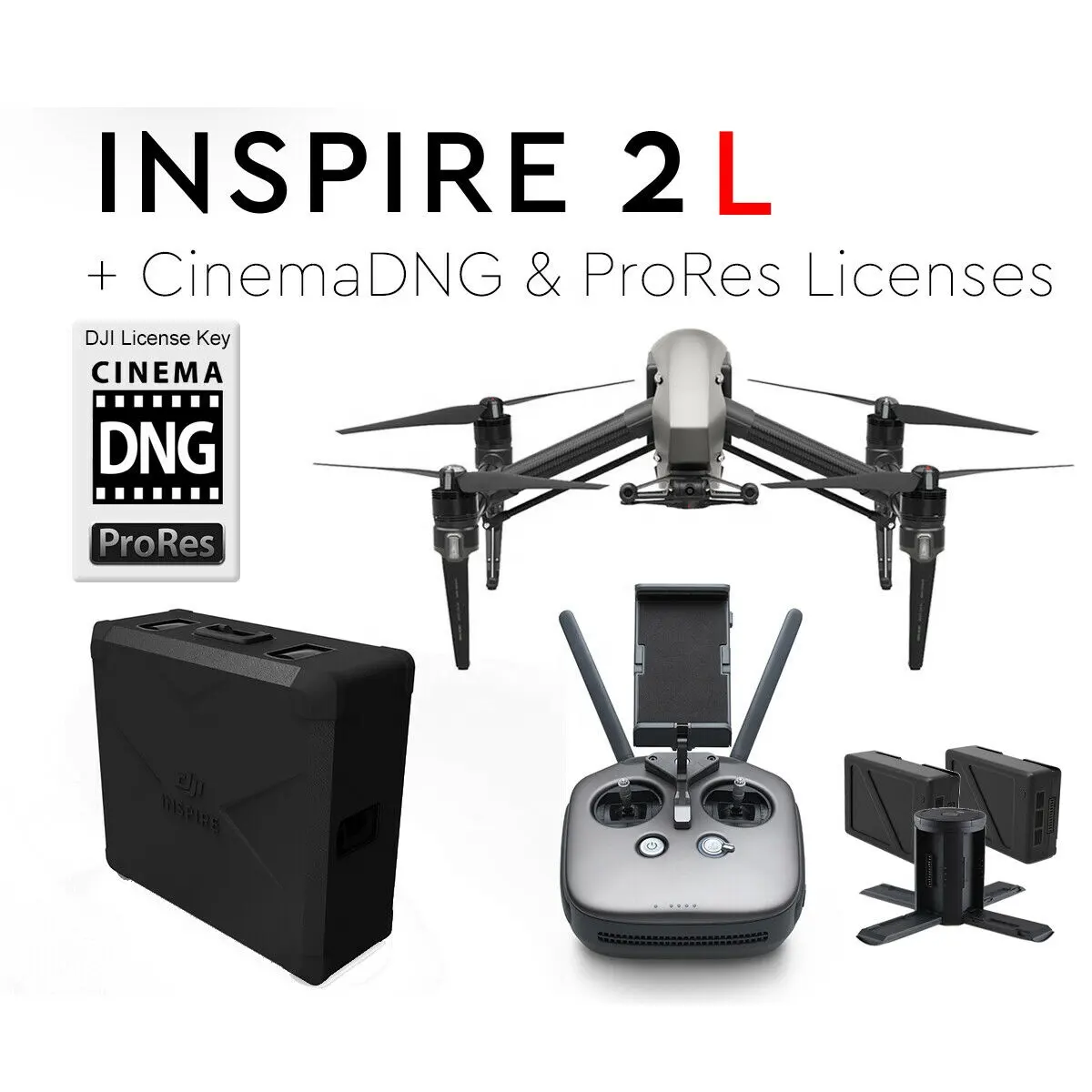 100% Original and Brand New Sealed for DJI INSPIRE 2 (L) Drone CinemaDNG & Appl e ProRes Licenses
