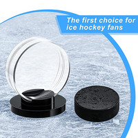 Support de balle de Base transparent, présentoir de rondelle de Hockey en acrylique, présentoir de rondelle de Hockey ronde pour autographe de rondelle de Hockey