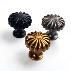 Poignée de porte de placard ou de tiroir en alliage de zinc moderne, forme citrouille, design à trou unique, durable, pour usage domestique ou de bureau, gris clair, luxe - Product Image 3