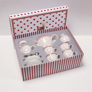 Tasse à thé à rayures européennes avec bordure dorée, coffret cadeau, tasse à café, soucoupe, ensemble de tasses en céramique - Product Image 2