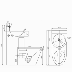 Unità Combo WC e Lavabo Monoblocco in Acciaio Inox 304, Resistente ai Vandalismi, Montaggio <span class=keywords><strong>a</strong></span> Pavimento per Strutture Correzionali ad Alta Sicurezza - Product Image 6