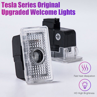 Luz de Bienvenida para Puerta de Coche Tesla Model 3 Y S X, Proyector LED con Logotipo Láser, Luz Fantasma, Lámpara LED para Puerta, Modificación de Puerta de Coche