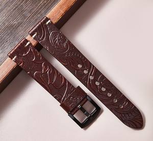 Correa de reloj de cuero tallado 20mm/22mm correa de reloj accesorios interruptor oreja correa de reloj - Product Image 6
