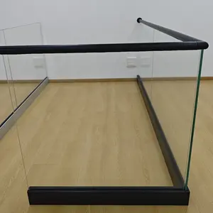 Y424 Frameless Glass Balustrade Handrail Round Handrail Tube With Rubber Strip