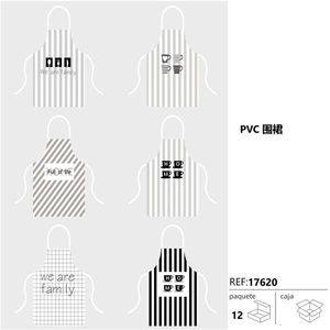 PVC Apron Striped Design Kitchen Cooking Wear For Adults And Kids - Product Image 1