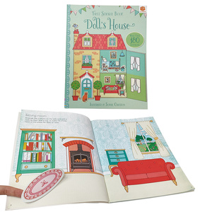 Nouveau produit mignon autocollant livre maison <span class=keywords><strong>de</strong></span> poupée autocollant réutilisable livre Montessori jouets livre d'images pour enfants - Product Image 1
