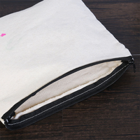 Pochette de maquillage cosmétique en toile beauté maquillage sac à fermeture éclair pour voyage vente en gros imprimé personnalisé Sublimation coton biologique vierge