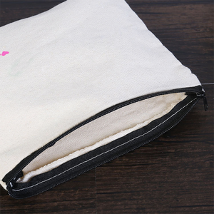 Bolsa de maquillaje cosmético de lona, bolsa de maquillaje de belleza con cremallera para viajes, venta al por mayor, sublimación impresa personalizada, algodón orgánico en blanco - Product Image 2