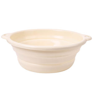 Bassin pliable portable de grande taille, couleur crème, forme ronde, pour dortoirs étudiants, avec design suspendu - Product Image 1