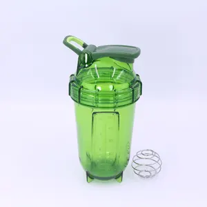 新设计500毫升塑料运动水瓶个性化健身房专业摇壶瓶，带金属混球