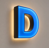 Ensemble d'unités alphabétiques 3D personnalisées en lettres D pour enseignes de devanture de magasin, hall d'entreprise et projets d'identification de marque