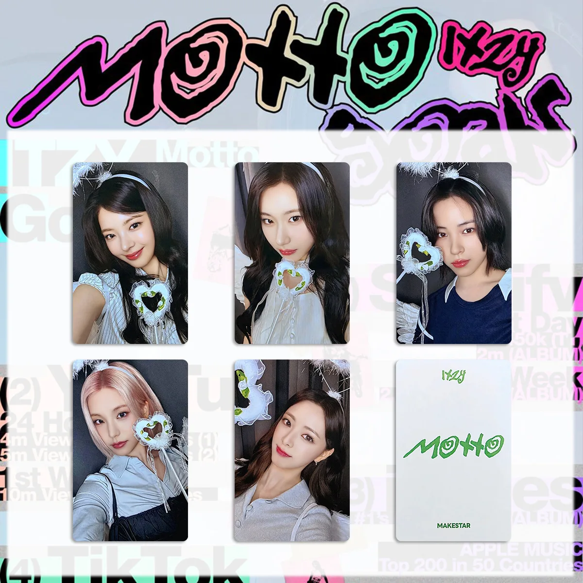 Kpop ITZY MOTTO Album Glossy Selfie Card Makestar AM PB Ver Selfie