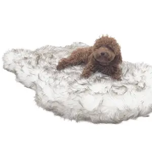 yangyangpet Curve White Modern and Attractive Design waterproof comfortable long faux fur memory foam pet dog bed