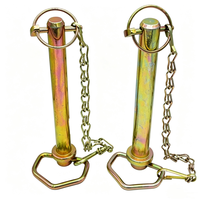 Goupilles pivotantes jaunes zinguées, diamètre de tête 22 mm, en acier au carbone avec clip à ressort R pour tracteurs, VTT et équipements agricoles