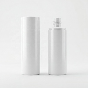 Contenant d'emballage en gros, flacon cosmétique rond vide en LDPE de 100 ml format voyage avec buse plate - Product Image 1