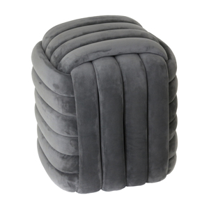 Pouf imbottito grigio, sgabello da camera, poggiapiedi, seduta confortevole - Product Image 3