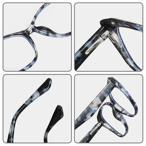 Gafas con Montura Ojo de Gato 87231, Patillas de Acetato TR90, Anti Luz Azul, para Computadora, Montura Negra con Diseño Estampado - Product Image 5