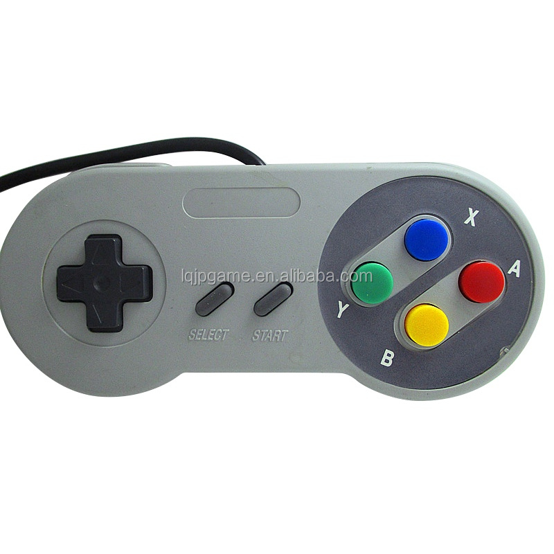 ปุ่มสีเทา คอนโทรลเลอร์ USB สำหรับ SNES