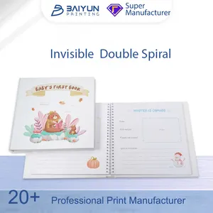 Invisible Spiral Baby Keepsake Memory Book 60 Sheet Photo Album Scrapbook Newborn Baby Shower Gift Milestone Journal A5 Paper