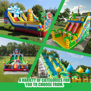 Château <span class=keywords><strong>gonflable</strong></span> écologique en PVC de 0,55 mm avec toboggan et <span class=keywords><strong>trampoline</strong></span>, tailles optionnelles ou personnalisées - Product Image 2