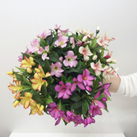 Großhandel OEM ODM Künstliche Blumen Alstroemeria-Bouquet Lilien Kunstblumen Heimdekoration Hochzeitsblumen Wiederverkauf Geschenkbedarf