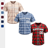 Maillot de baseball personnalisé à motif écossais avec nom, numéro et logo – Idéal pour les activités universitaires et les jours de match