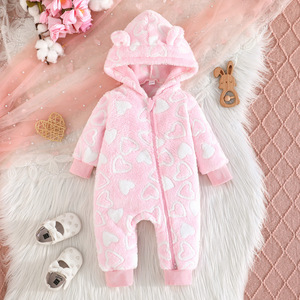 2025新款秋冬系列可爱长袖连帽连身衣男童女童毛毛爱一件登山服ODM供应 - Product Image 5