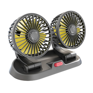 Ventilador Doble para Auto F410, Rotación de 360 Grados, Flujo de Aire Ajustable, Mini Ventilador para Vehículo con Señal de Estacionamiento - Product Image 1