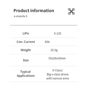 בקר מהירות <span class=keywords><strong>FLYCOLOR</strong></span> X-CROSS HV3 60A 80A <span class=keywords><strong>ESC</strong></span> BLHeli-32 5-12S 32-Bit עבור רחפן מרוצים X-Class - Product Image 5