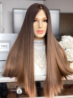 Perruque Sheitel SHY en cheveux humains Remy, design modeste, frontale en dentelle, ondulations naturelles, fournisseur pour salons de coiffure
