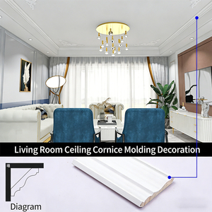 Panel <span class=keywords><strong>de</strong></span> Cornisa <span class=keywords><strong>para</strong></span> Techo, Tiras Decorativas <span class=keywords><strong>de</strong></span> Madera con Imprimación Blanca, Moldura <span class=keywords><strong>de</strong></span> Techo <span class=keywords><strong>para</strong></span> Cornisa <span class=keywords><strong>de</strong></span> Villa - Product Image 5