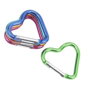 Mini mousqueton en aluminium en forme de cœur 45*45*42mm, prix usine bas, crochet à ressort en forme de cœur, écologique, couleur personnalisable, pour désherbage - Product Image 4