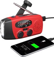 Leichter, kompakter, tragbarer Wander- und Camping-Solar-Kurbelradio mit NOAA AM FM WB Warnmeldungen, LED-Taschenlampe und USB-Ladefunktion