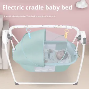 เก้าอี้โยกเด็กอเนกประสงค์ผ้ากำมะหยี่ไฟฟ้าสำหรับทารกแรกเกิด 0-12 เดือน เปลนอนสบาย สะดวกสบาย แม่ไม่ต้องกังวล - Product Image 3