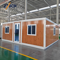 Casa Contenedor Expandible Portátil con Acabado de Madera, Lista para Enviar, ZYBOX, Casa Prefabricada Modular de 20 pies, Oficina Portátil con Puertas y Ventanas de Vidrio
