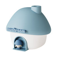 YINHI Lampe de nuit portable rechargeable en forme de maison champignon, humidificateur 300 ml, lumière coucher de soleil colorée, brume fraîche, pour la maison
