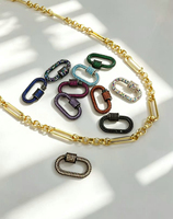 Fermoir à visser ovale micro-pavé CZ, fermoir en U plaqué or/or rose/bronzé/argent, fermoir Marla Aaron Lock