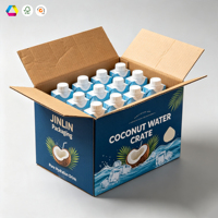 Boîte en carton ondulé épais gaufré recyclable, carton d'expédition personnalisé pour boissons, boîte d'emballage pour boissons aux fruits tropicaux avec poignée