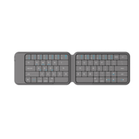 Clavier Bluetooth pliable OEM ODM 68 touches avec pavé tactile, clavier sans fil portable en cuir PU, grandes touches pleine surface