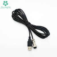 Câble d'assemblage USB 2.0 AM vers GX12 M12 4 broches femelle aviation, câble GX12 4P, connecteur USB GX12, câble 4 broches