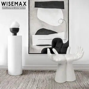 WISEMAX FURNITURE Nordic Designer Outdoor Furniture Modern Creative Flower-shape Hand Fiberglass Leisure Chair For Courtyard