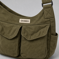 Sac messager en toile pour hommes et femmes, grande capacité, poche à rabat, sac à bandoulière, sangle réglable, fermeture éclair, sac de messagerie
