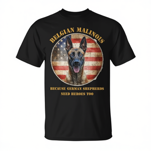 T-shirt Malinois belga con design della bandiera americana, regalo per amanti dei cani, abbigliamento per uomo e donna - Product Image 2