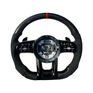 <span class=keywords><strong>Volante</strong></span> Deportivo Personalizado <span class=keywords><strong>de</strong></span> Fibra <span class=keywords><strong>de</strong></span> Carbono y <span class=keywords><strong>Cuero</strong></span> con Patrón Forjado para Mercedes-Benz C300 CLS C257 C63 Estilo AMG - Product Image 5