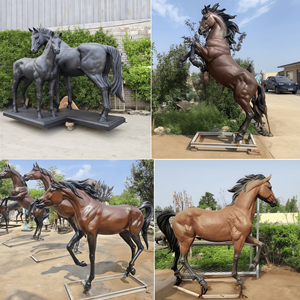 カスタムシミュレーションガーデンアニマル彫刻スクエアメタル鋳造ブロンズ等身大馬像 - Product Image 5