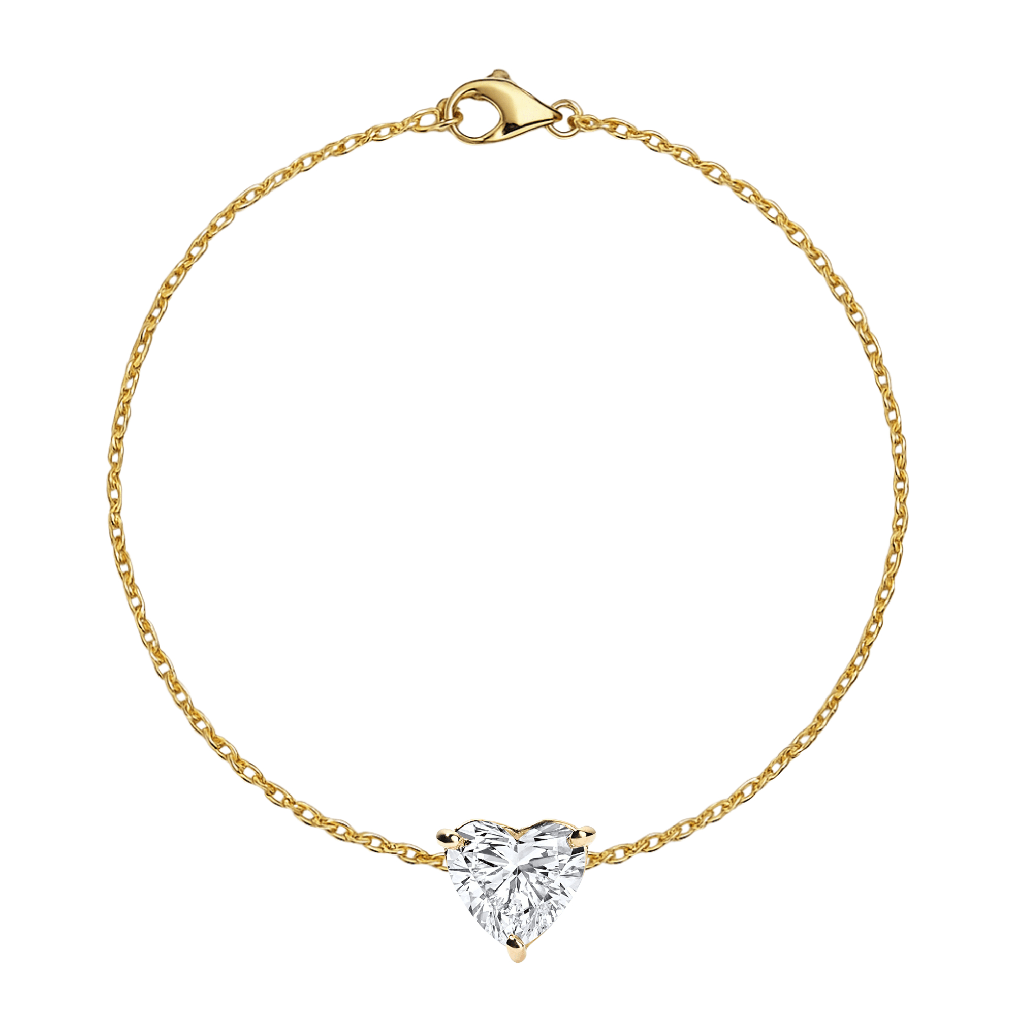 Pulsera de Diamantes Creados en Laboratorio con Corte Corazón