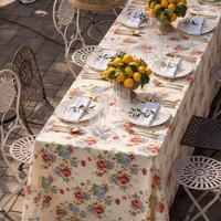 Nappe de table en tapisserie tissée à motifs floraux rétro, disponible en plusieurs couleurs pour la décoration de restaurants, de fêtes en plein air et d'événements